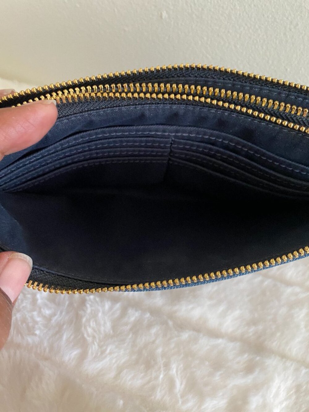 Coach Double Zip Wristlet in Painted Floral Denim - HARD TO FIND - Picture 13 of 16